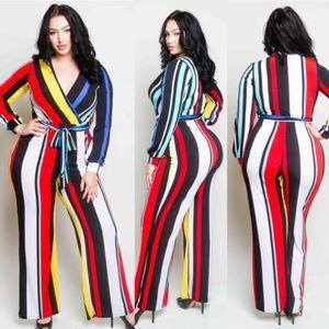 NWOT Plus Size Striped Pants Jumper